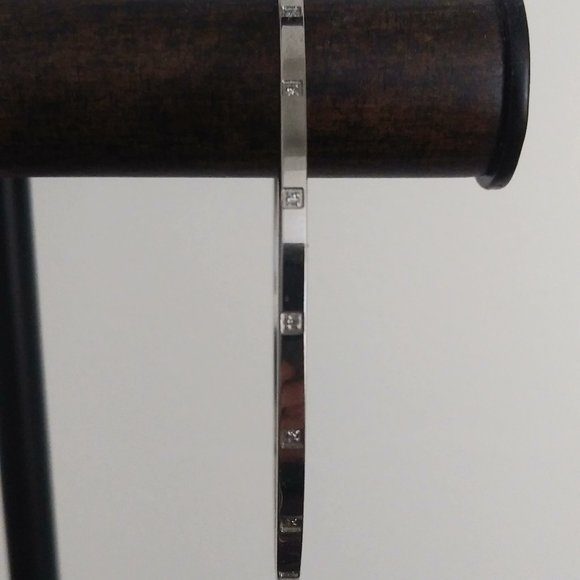 Stainless Steel/CZ Bangle - Picture 1 of 4